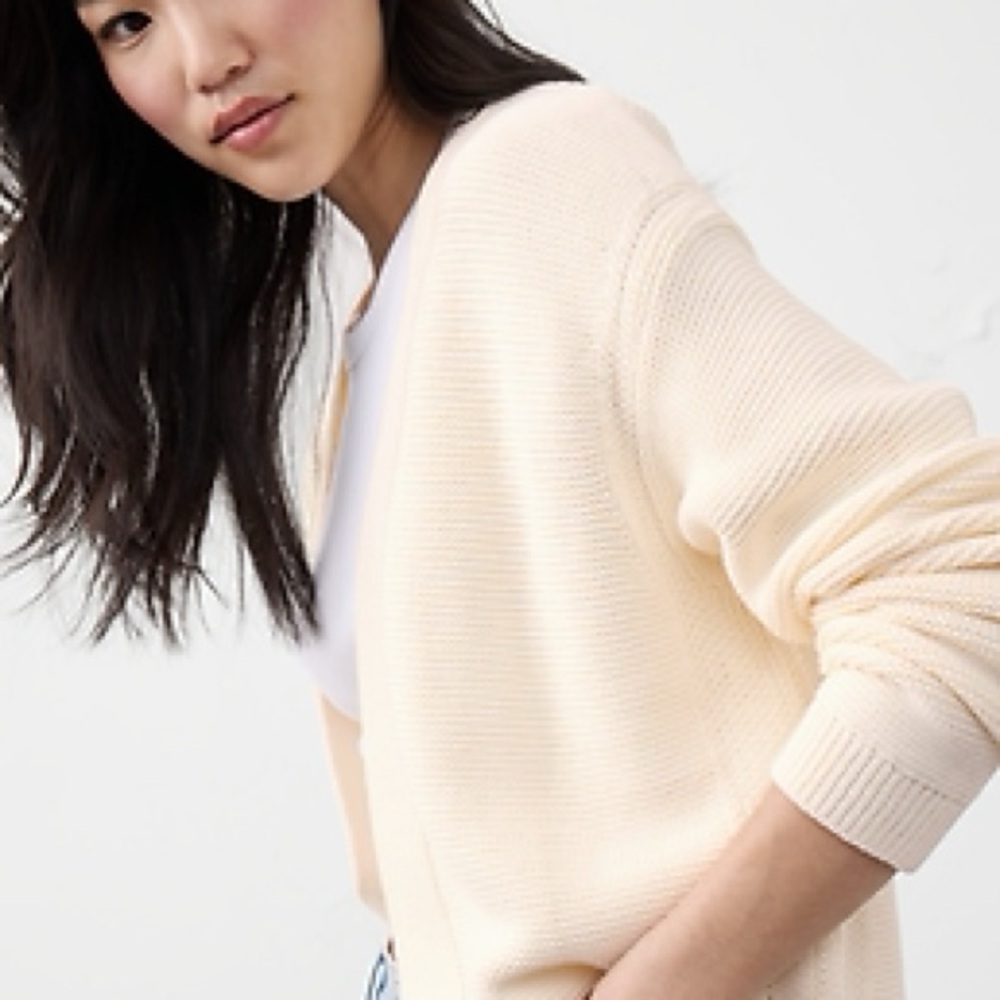 Banana Republic Cream Open-Front Knit Cardigan - Picture 2 of 3